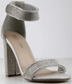Forever Quality 83 Womens Strappy Ultra Bling Rhinestone Dress Heels -Bamboo Store Quality83Silver 2