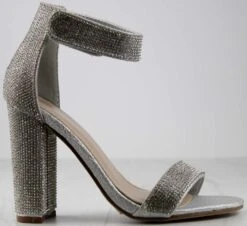 Forever Quality 83 Womens Strappy Ultra Bling Rhinestone Dress Heels -Bamboo Store Quality83Silver 3