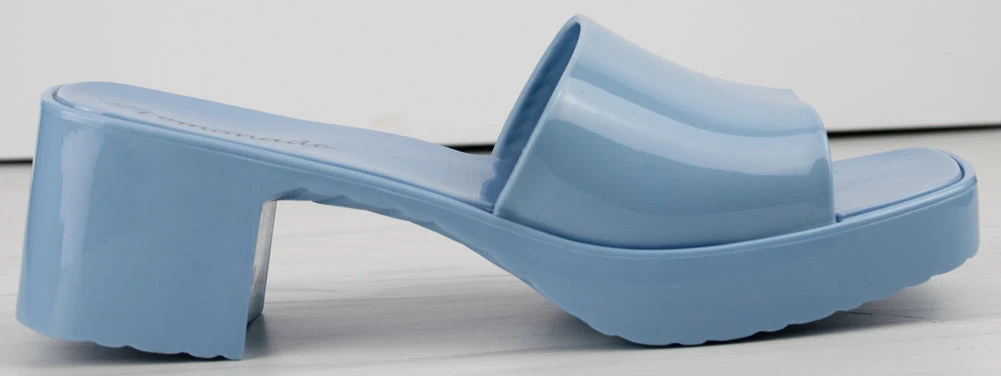 Rhea Women's Patent Slip On Chunky Low Heeled Sandals 4 Rhea Women's Patent Slip On Chunky Low Heeled Sandals - Image 2