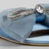 Richess Women's Embellished Bow Round Toe Flat Slip On Sandals