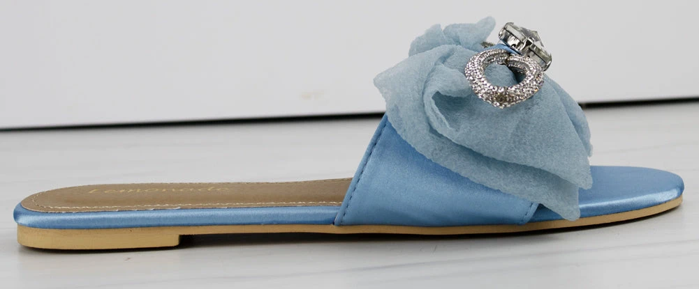 Richess Women's Embellished Bow Round Toe Flat Slip On Sandals 4 Richess Women's Embellished Bow Round Toe Flat Slip On Sandals - Image 2