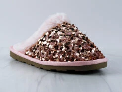 Forever Real-26 Womens Slip On Sequin Slide Slippers
