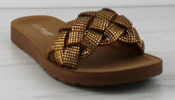 Forever Reform 38 Women's Braided Rhinestone Slip On Sandals