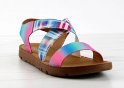 Forever Reform 53 Women's Criss Cross Elastic Strap Flat Sandals