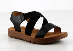 Reform 53K Little Girls Criss Cross Elastic Strap Flat Sandals -Bamboo Store Reform53KBlack 1