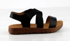 Reform 53K Little Girls Criss Cross Elastic Strap Flat Sandals -Bamboo Store Reform53KBlack 2