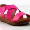 Reform 53K Little Girls Criss Cross Elastic Strap Flat Sandals -Bamboo Store Reform53KFuchsia 1