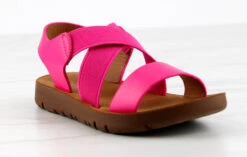 Reform 53K Little Girls Criss Cross Elastic Strap Flat Sandals