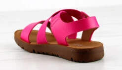 Reform 53K Little Girls Criss Cross Elastic Strap Flat Sandals -Bamboo Store Reform53KFuchsia 3