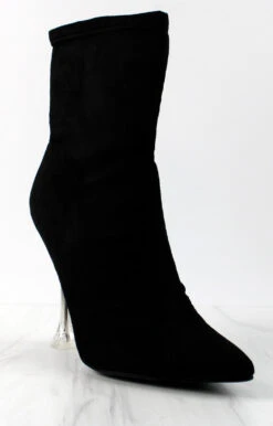 Renee Womens Pointed Toe Translucent Stiletto Heel Boots