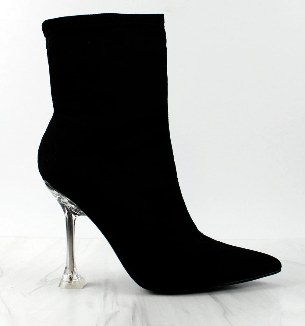 Renee Womens Pointed Toe Translucent Stiletto Heel Boots 4 Renee Womens Pointed Toe Translucent Stiletto Heel Boots - Image 2