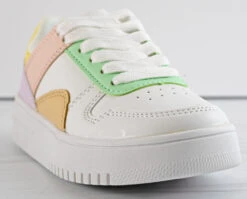 Rexx 02K Little Girl's Lace Up Low Top Casual Sneakers -Bamboo Store Rexx02kmulti3