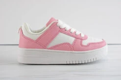 Rexx 02K Little Girl's Lace Up Low Top Casual Sneakers -Bamboo Store Rexx02kpink2