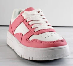 Rexx 02K Little Girl's Lace Up Low Top Casual Sneakers -Bamboo Store Rexx02kpink3