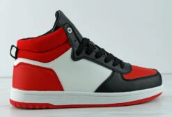 Forever Rexx 12 Women's Lace Up Casual High Top Sneakers -Bamboo Store Rexx12BlackRed 2