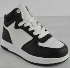 Forever Rexx 12K Little Girl's Lace Up High Top Casual Sneakers -Bamboo Store Rexx12kBlackWhita 3