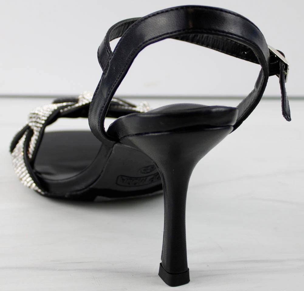 Roadie 8 Women's Braided Mid Heel Rhinestone Stiletto Sandals 5 Roadie 8 Women's Braided Mid Heel Rhinestone Stiletto Sandals - Image 3