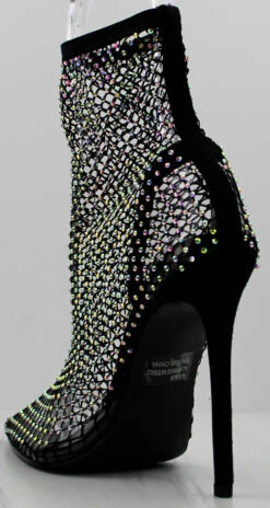 Rosalia Women's Rhinestone Mesh Stiletto High Heels -Bamboo Store Rosalia Black 2