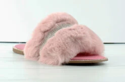 Sarah 008 Womens Flat Slip On Faux Fur Sandals