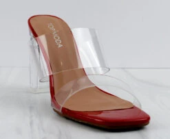 SELMA 1 Womens Clear StrapClear Block Heel Sandals -Bamboo Store Selma 1 2