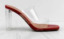 SELMA 1 Womens Clear StrapClear Block Heel Sandals -Bamboo Store Selma 1 3