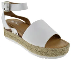 Forever Sensational 1 Womens StrappyEspadrille Wedges -Bamboo Store Sensational1White 1
