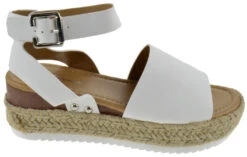 Forever Sensational 1 Womens StrappyEspadrille Wedges -Bamboo Store Sensational1White 2