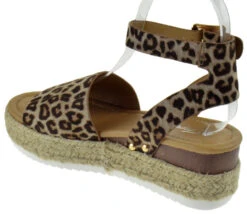 Forever Sensational 1 Womens StrappyEspadrille Wedges -Bamboo Store SensationalLeopard 3