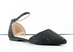 Forever Showy 82 Women's Pointed Toe Rhinestone Ballerina Flats