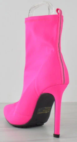 Shyy 01 Women's Elastic Slip On Mid Stiletto Heels 10 Shyy 01 Women's Elastic Slip On Mid Stiletto Heels -Bamboo Store Shyy01neonpink 1