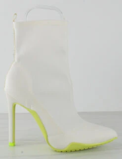 Shyy 01 Women's Elastic Slip On Mid Stiletto Heels 12 Shyy 01 Women's Elastic Slip On Mid Stiletto Heels -Bamboo Store Shyy01white 1