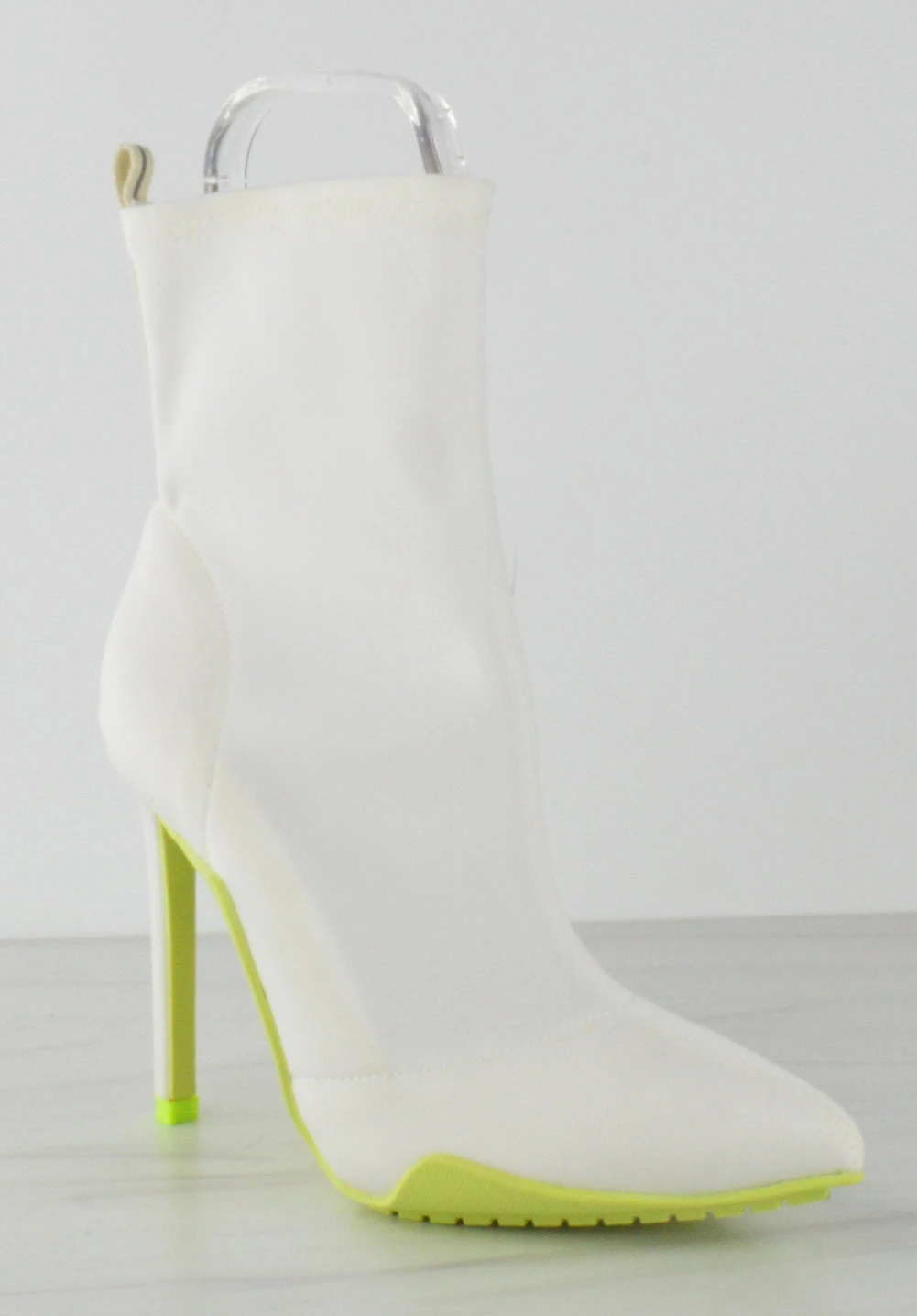 Shyy 01 Women's Elastic Slip On Mid Stiletto Heels 6 Shyy 01 Women's Elastic Slip On Mid Stiletto Heels - Image 4