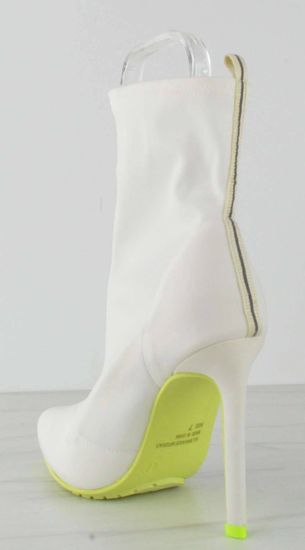 Shyy 01 Women's Elastic Slip On Mid Stiletto Heels 8 Shyy 01 Women's Elastic Slip On Mid Stiletto Heels - Image 6