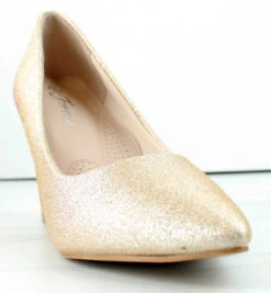 Forever Songful 2 Women's Closed Toe Block Heeled Shimmer Dress Heels