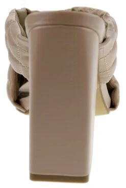 Sponge Womens Quilted Square Toe Chunky Heel Sandals -Bamboo Store SpongeNude 2