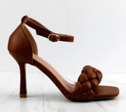 Forever Square 66 Womens Single Braided Band Stiletto Sandals -Bamboo Store Square 66 6