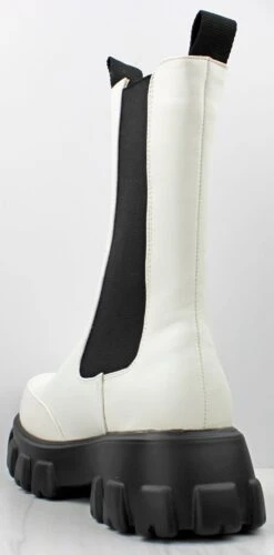 Bamboo Tetris 09 Women's Lug Sole Platform Mid Calf Combat Boots 7 Bamboo Tetris 09 Women's Lug Sole Platform Mid Calf Combat Boots -Bamboo Store Tetrus 09 WhiteCRP 2