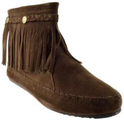 Western 19 Womens Ankle Fringe Moccasin Ankle Boots 30 Western 19 Womens Ankle Fringe Moccasin Ankle Boots -Bamboo Store Tg01Brown 1