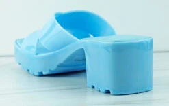 Tiana 3 Women's Patent Slip On Chunky Low Heeled Sandals 25 Tiana 3 Women's Patent Slip On Chunky Low Heeled Sandals -Bamboo Store Tiana3Blue 3