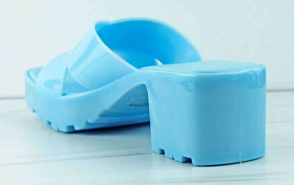 Tiana 3 Women's Patent Slip On Chunky Low Heeled Sandals 14 Tiana 3 Women's Patent Slip On Chunky Low Heeled Sandals - Image 12