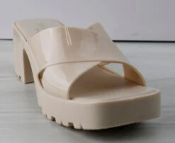 Tiana 3 Women's Patent Slip On Chunky Low Heeled Sandals