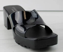 Tiana 3 Women's Patent Slip On Chunky Low Heeled Sandals 17 Tiana 3 Women's Patent Slip On Chunky Low Heeled Sandals -Bamboo Store Tiana3 4