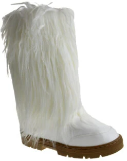 Tibet 01 Women's Knee High Fur Boots -Bamboo Store TibetWhite 1