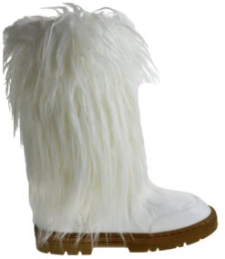 Tibet 01 Women's Knee High Fur Boots -Bamboo Store TibetWhite 2