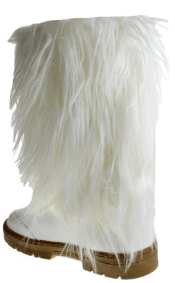 Tibet 01 Women's Knee High Fur Boots -Bamboo Store TibetWhite 3