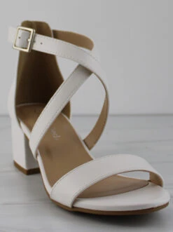 Trial Women's Cross Band Low Block Dress Heel Sandals