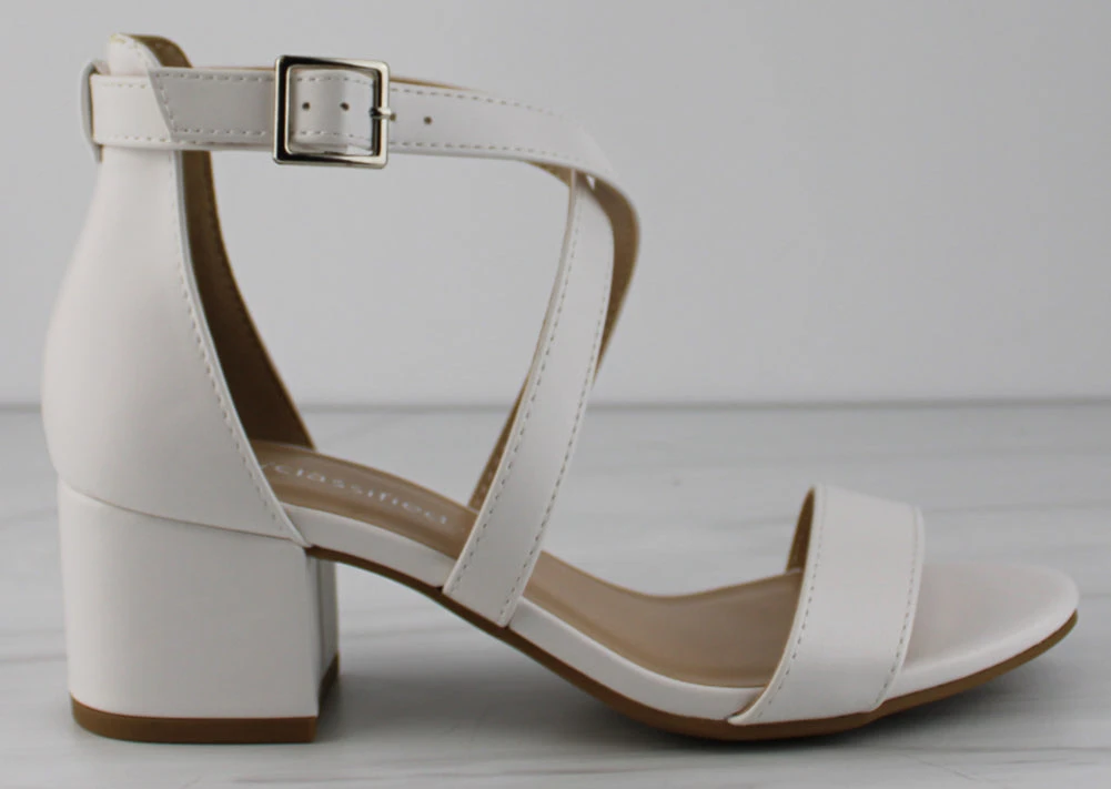 Trial Women's Cross Band Low Block Dress Heel Sandals 4 Trial Women's Cross Band Low Block Dress Heel Sandals - Image 2