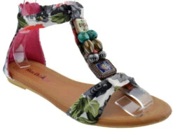 Triba-1 Women's Floral Beaded Flat Sandals 14 Triba-1 Women's Floral Beaded Flat Sandals -Bamboo Store Triba1Fuchsia 1