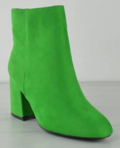 Bamboo Tux 03 Women's Round Toe Block Heeled Ankle Booties -Bamboo Store Tux03green 2