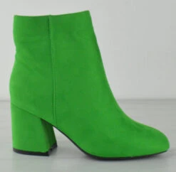 Bamboo Tux 03 Women's Round Toe Block Heeled Ankle Booties -Bamboo Store Tux03green 3